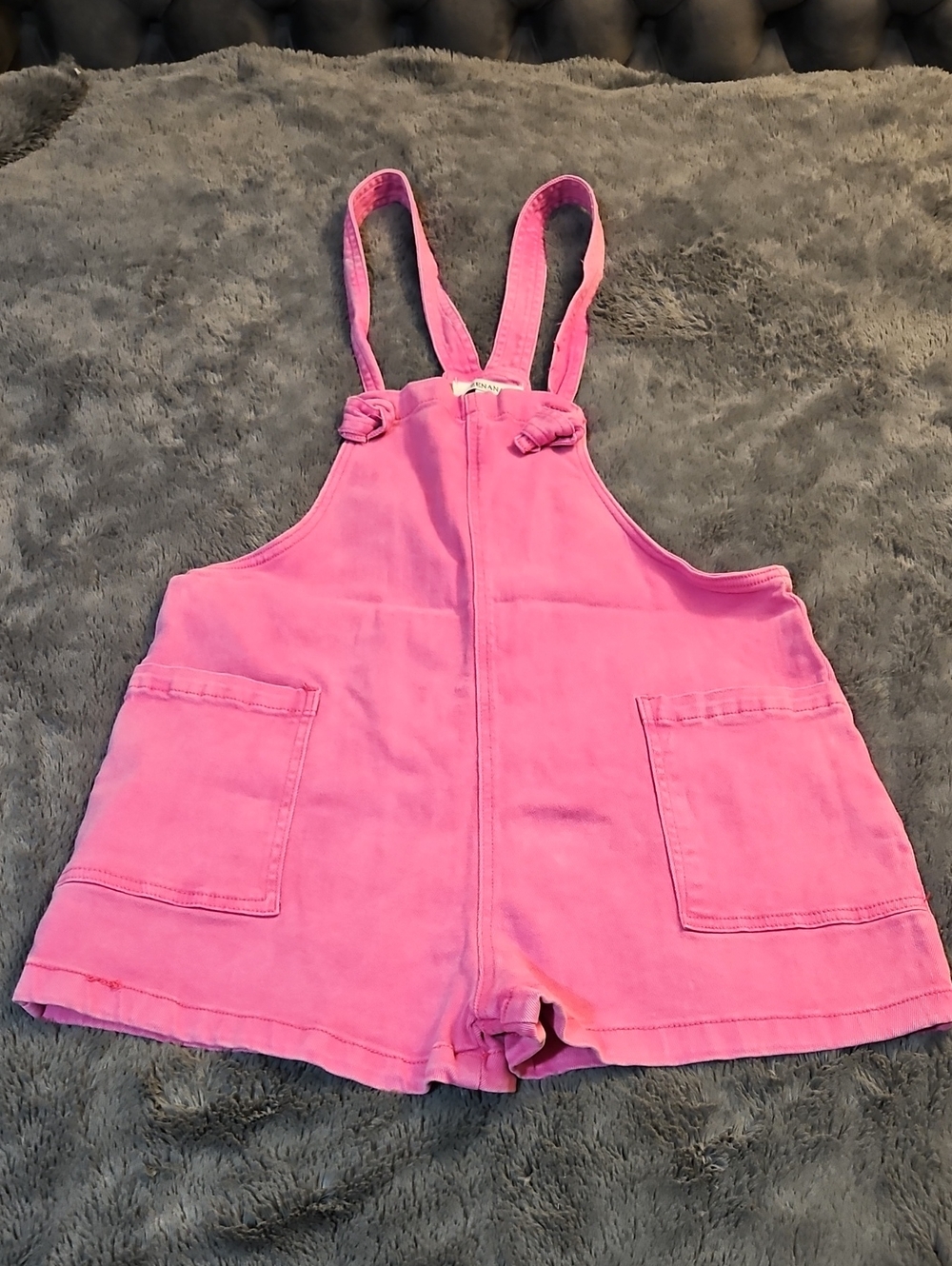 Zenana Outfitters Pink Knot-Strap Short Overalls NWOT